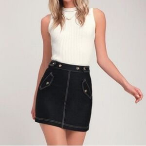 MOON RIVER Make Me Smile Black Mini Skirt. Size Small NWOT